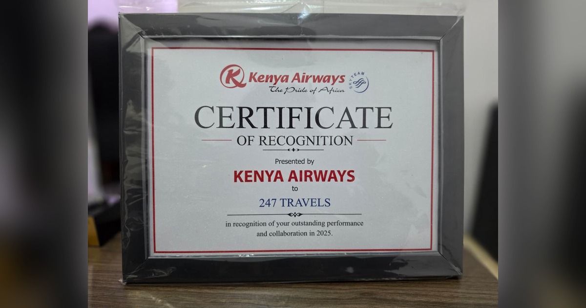 247 Travels Honoured by Kenya Airways — The Pride of Africa 2025 ✈️